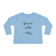 Future Pilot Toddler Long Sleeve Tee - Cute Aviation Graphic Shirt