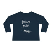 Future Pilot Toddler Long Sleeve Tee - Cute Aviation Graphic Shirt
