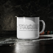 Hand Drawn Thorp and Thorp Graphic Vintage Airplane Enamel Camp Cup