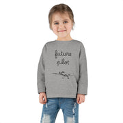 Future Pilot Toddler Long Sleeve Tee - Cute Aviation Graphic Shirt