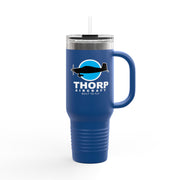 Thorp Aircraft Logo with Wireframe Top View 40oz Insulated Travel Mug - Perfect for Adventures & Daily Commutes