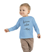 Future Pilot Toddler Long Sleeve Tee - Cute Aviation Graphic Shirt