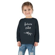 Future Pilot Toddler Long Sleeve Tee - Cute Aviation Graphic Shirt