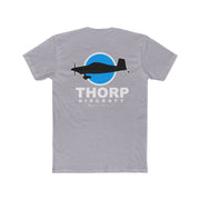 Thorp Wireframe front with a Thorp Aircraft Logo back Cotton Crew Tee