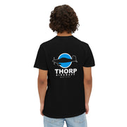 Thorp Aircraft Logo with Flying Thorp Graphic Pocket T-Shirt