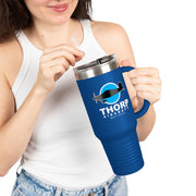 Thorp Aircraft Logo with Wireframe Top View 40oz Insulated Travel Mug - Perfect for Adventures & Daily Commutes