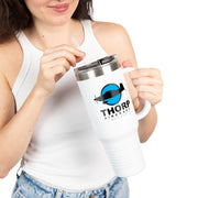 Thorp Aircraft Logo with Wireframe Top View 40oz Insulated Travel Mug - Perfect for Adventures & Daily Commutes
