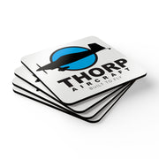 Thorp Aircraft Logo Corkwood Coaster Set