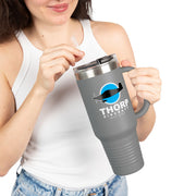 Thorp Aircraft Logo with Wireframe Top View 40oz Insulated Travel Mug - Perfect for Adventures & Daily Commutes