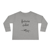 Future Pilot Toddler Long Sleeve Tee - Cute Aviation Graphic Shirt