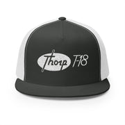 Thorp T-18 Vintage Logo Embroidered on a 5 Panel Trucker Cap