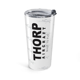 Thorp Aircraft Built to Fly Tumbler 20oz White - Flying Thorp Aircraft Pattern