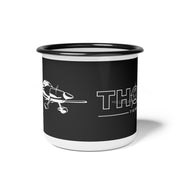 Hand Drawn Thorp and Thorp Graphic Airplane Enamel Camp Cup