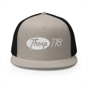 Thorp T-18 Vintage Logo Embroidered on a 5 Panel Trucker Cap