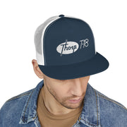 Thorp T-18 Vintage Logo Embroidered on a 5 Panel Trucker Cap