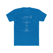 Thorp Wireframe front with a Thorp Aircraft Logo back Cotton Crew Tee