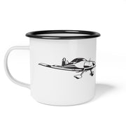 Hand Drawn Thorp and Thorp Graphic Vintage Airplane Enamel Camp Cup
