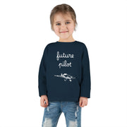 Future Pilot Toddler Long Sleeve Tee - Cute Aviation Graphic Shirt