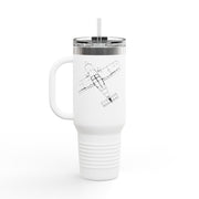 Thorp Aircraft Logo with Wireframe Top View 40oz Insulated Travel Mug - Perfect for Adventures & Daily Commutes