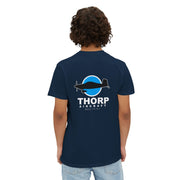 Thorp Aircraft Logo with Flying Thorp Graphic Pocket T-Shirt