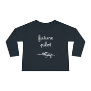 Future Pilot Toddler Long Sleeve Tee - Cute Aviation Graphic Shirt