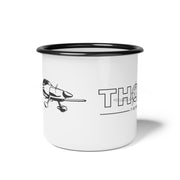 Hand Drawn Thorp and Thorp Graphic Vintage Airplane Enamel Camp Cup