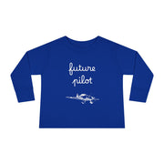 Future Pilot Toddler Long Sleeve Tee - Cute Aviation Graphic Shirt