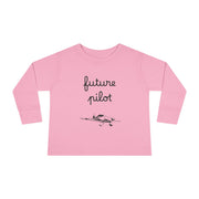 Future Pilot Toddler Long Sleeve Tee - Cute Aviation Graphic Shirt