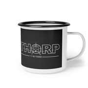 Hand Drawn Thorp and Thorp Graphic Airplane Enamel Camp Cup