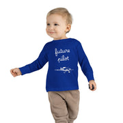 Future Pilot Toddler Long Sleeve Tee - Cute Aviation Graphic Shirt
