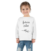 Future Pilot Toddler Long Sleeve Tee - Cute Aviation Graphic Shirt