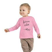 Future Pilot Toddler Long Sleeve Tee - Cute Aviation Graphic Shirt