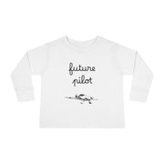 Future Pilot Toddler Long Sleeve Tee - Cute Aviation Graphic Shirt