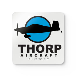 Thorp Aircraft Logo Corkwood Coaster Set