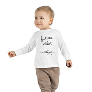 Future Pilot Toddler Long Sleeve Tee - Cute Aviation Graphic Shirt