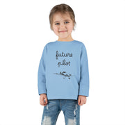 Future Pilot Toddler Long Sleeve Tee - Cute Aviation Graphic Shirt
