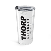 Thorp Aircraft Built to Fly Tumbler 20oz White - Flying Thorp Aircraft Pattern
